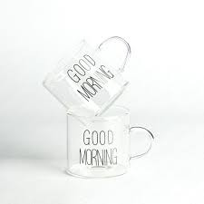 شات پیرکس خارجی با طرح چاپی Good Morning، مناسب نوشیدنیهای گرم و سرد، مقاوم در برابر حرارت