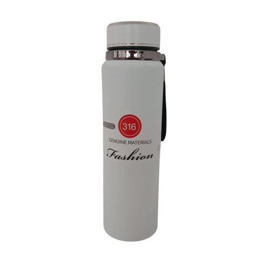 فلاکس دوجداره استیل مدل General Materials 316، دارای درب پیچی و طراحی ساده، مناسب نگهداری نوشیدنی گرم و سرد در دو سایز مختلف