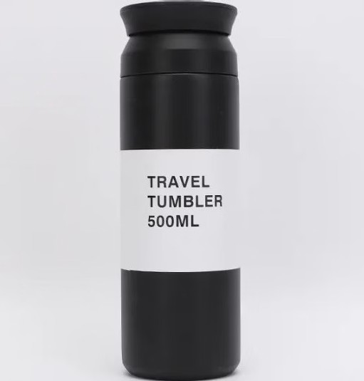 فلاکس استیل دوجداره ۳۵۰ میلی‌لیتری Travel Tumbler، مناسب نگهداری نوشیدنی گرم یا سرد، با طراحی ساده و قابل حمل